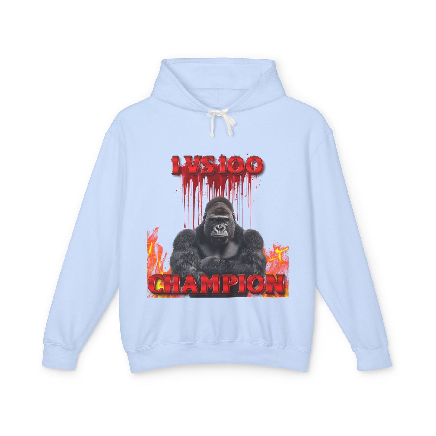100 Men vs Gorilla Meme Hooded Sweatshirt - 1 VS 100 Gorilla Champion