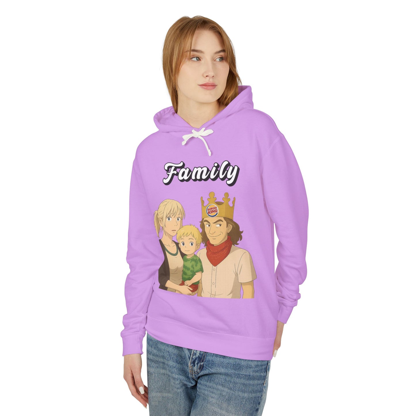 Family-Themed Unisex Lightweight Hooded Sweatshirt