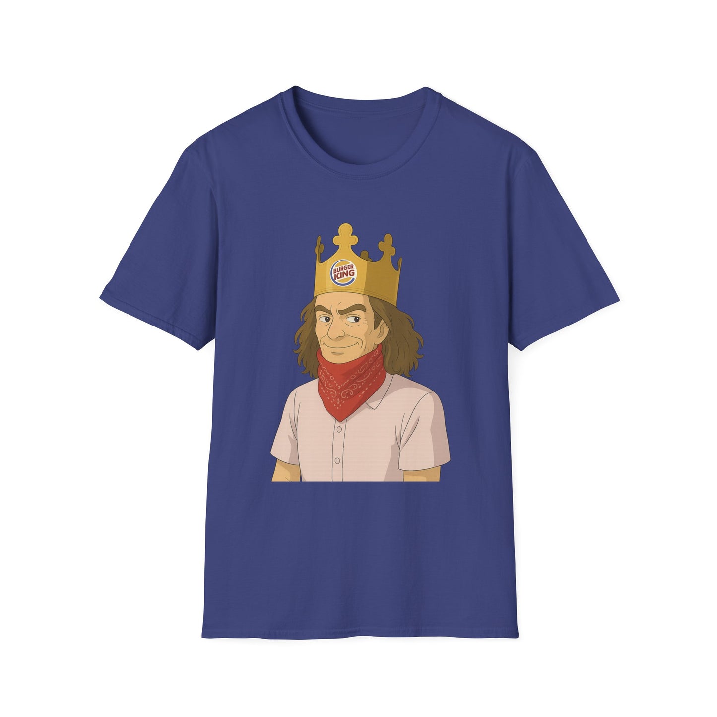 Burger King Guy On Plane MEME T-SHIRT - with Crowned Character Graphic
