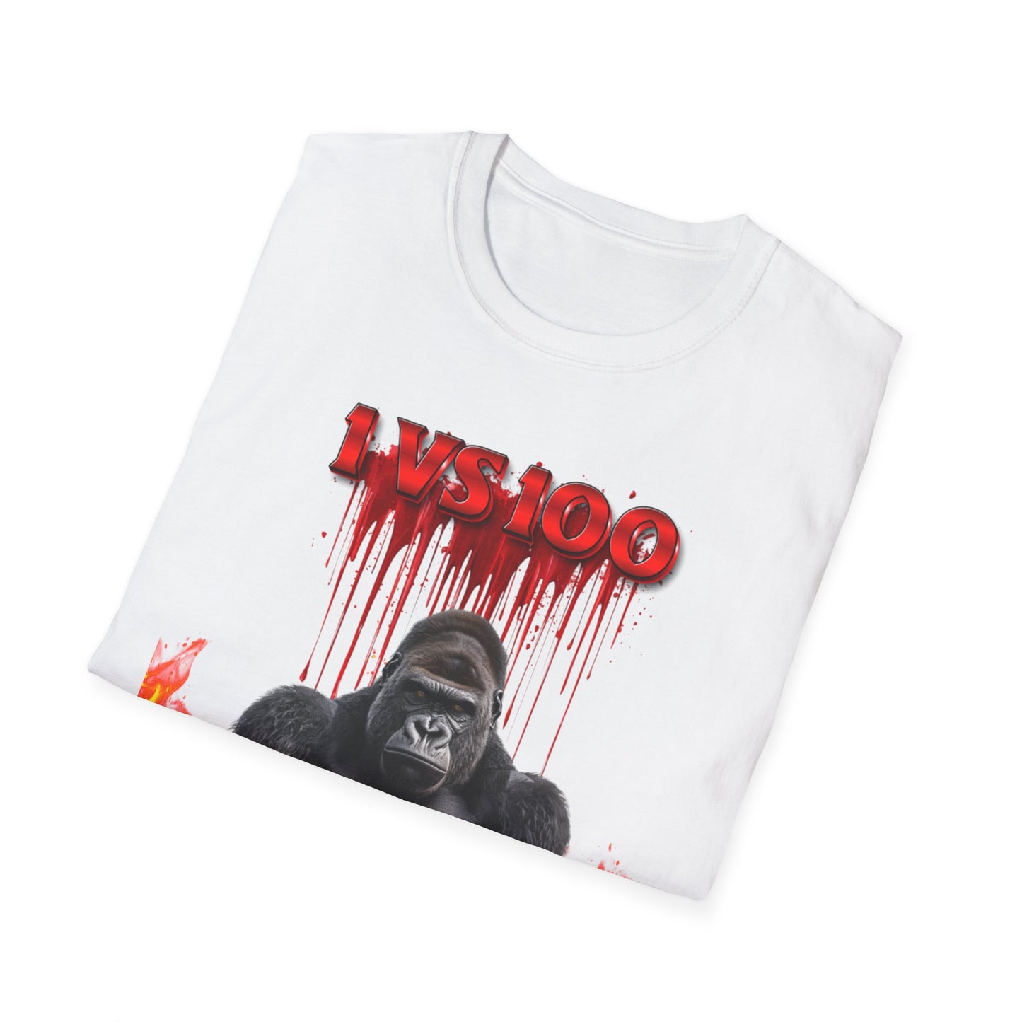100 Men vs Gorilla Meme T-SHIRT - 1 VS 100 Gorilla Champion