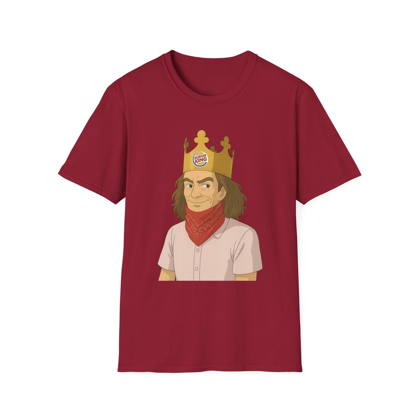 Burger King Guy On Plane MEME T-SHIRT - with Crowned Character Graphic
