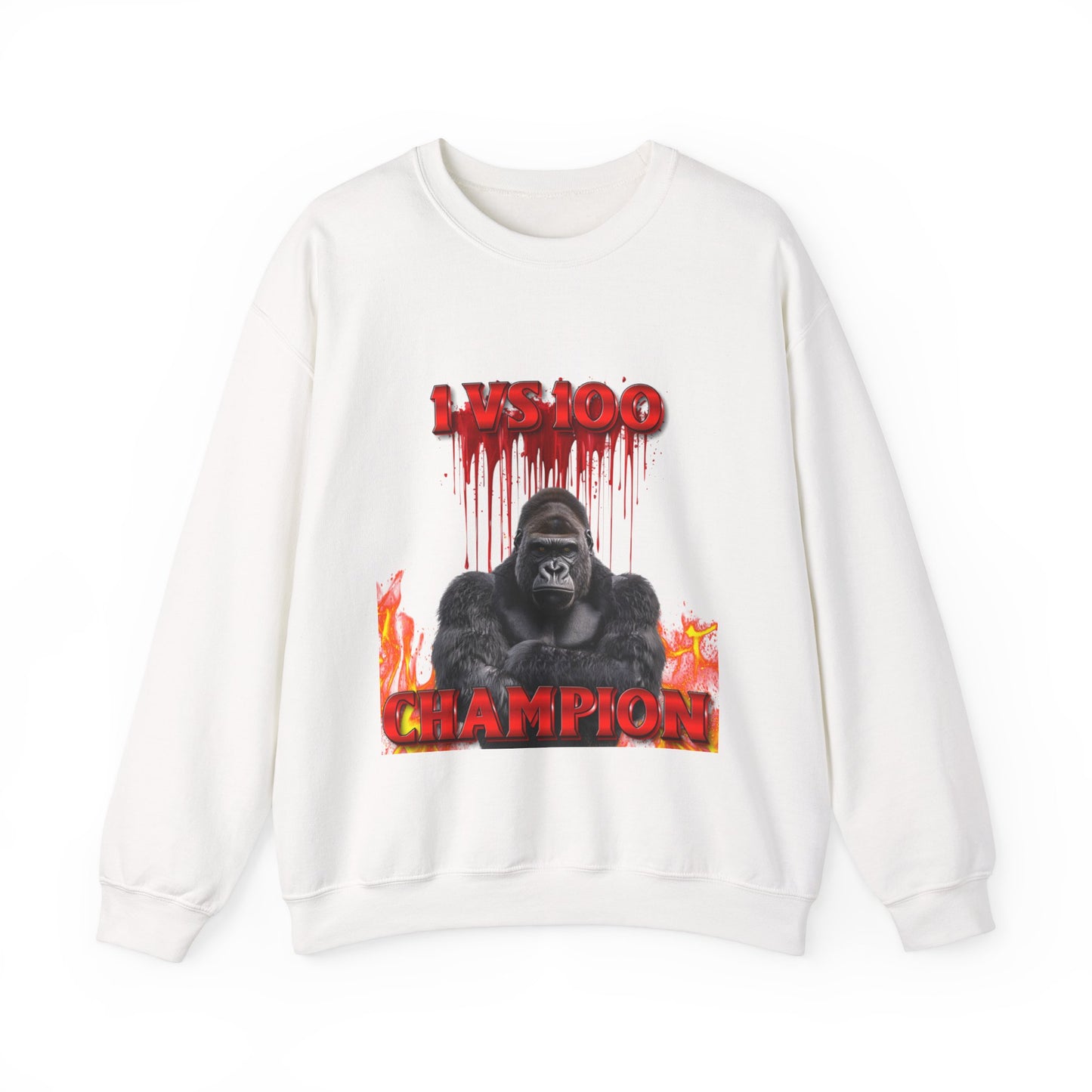 100 Men vs Gorilla Meme Sweatshirt - 1 VS 100 Gorilla Champion