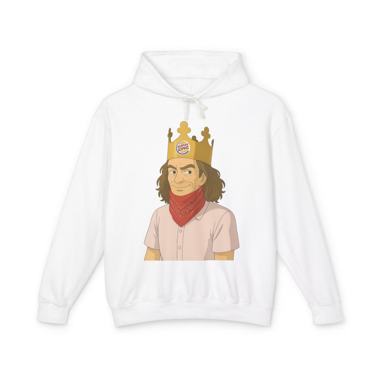 Funny Unisex Lightweight Hooded Sweatshirt - King of Fast Food Design