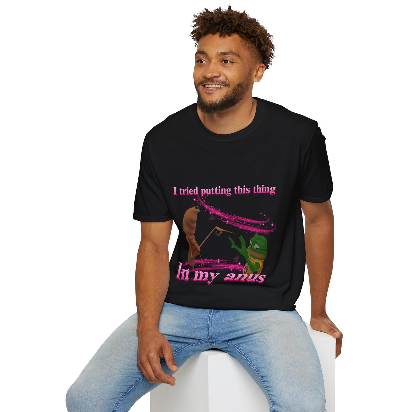 Marcus VRchat Anus MEME T-SHIRT - "I Tried Putting This Thing in My Anus" Comedy Tee