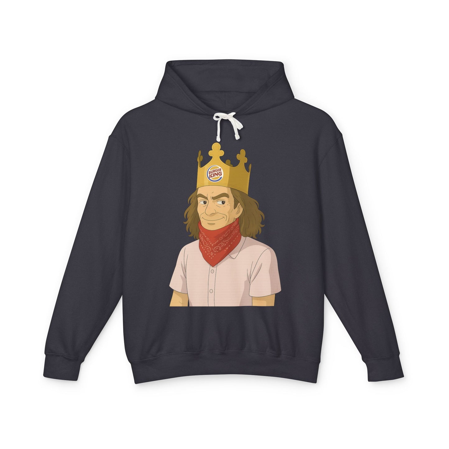 Funny Unisex Lightweight Hooded Sweatshirt - King of Fast Food Design