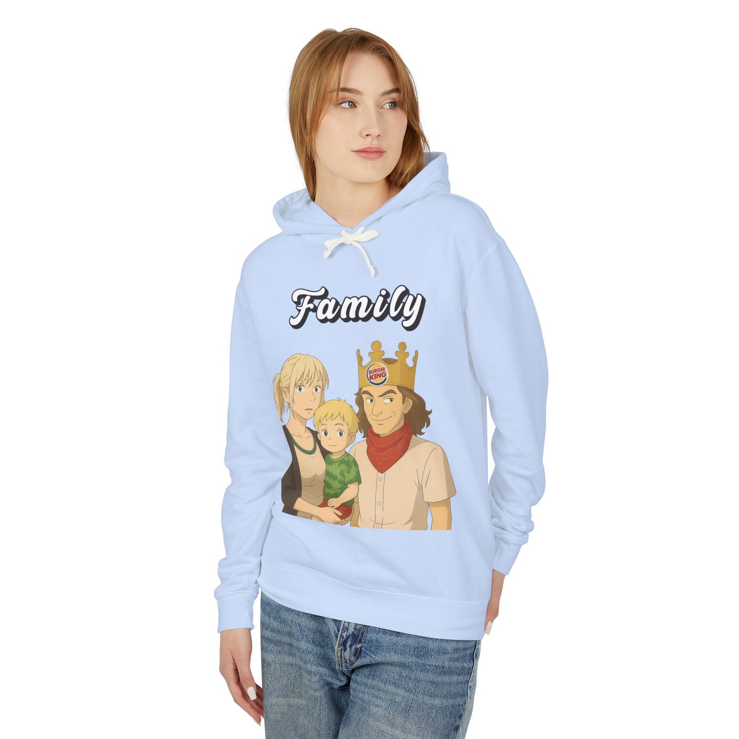 Family-Themed Unisex Lightweight Hooded Sweatshirt