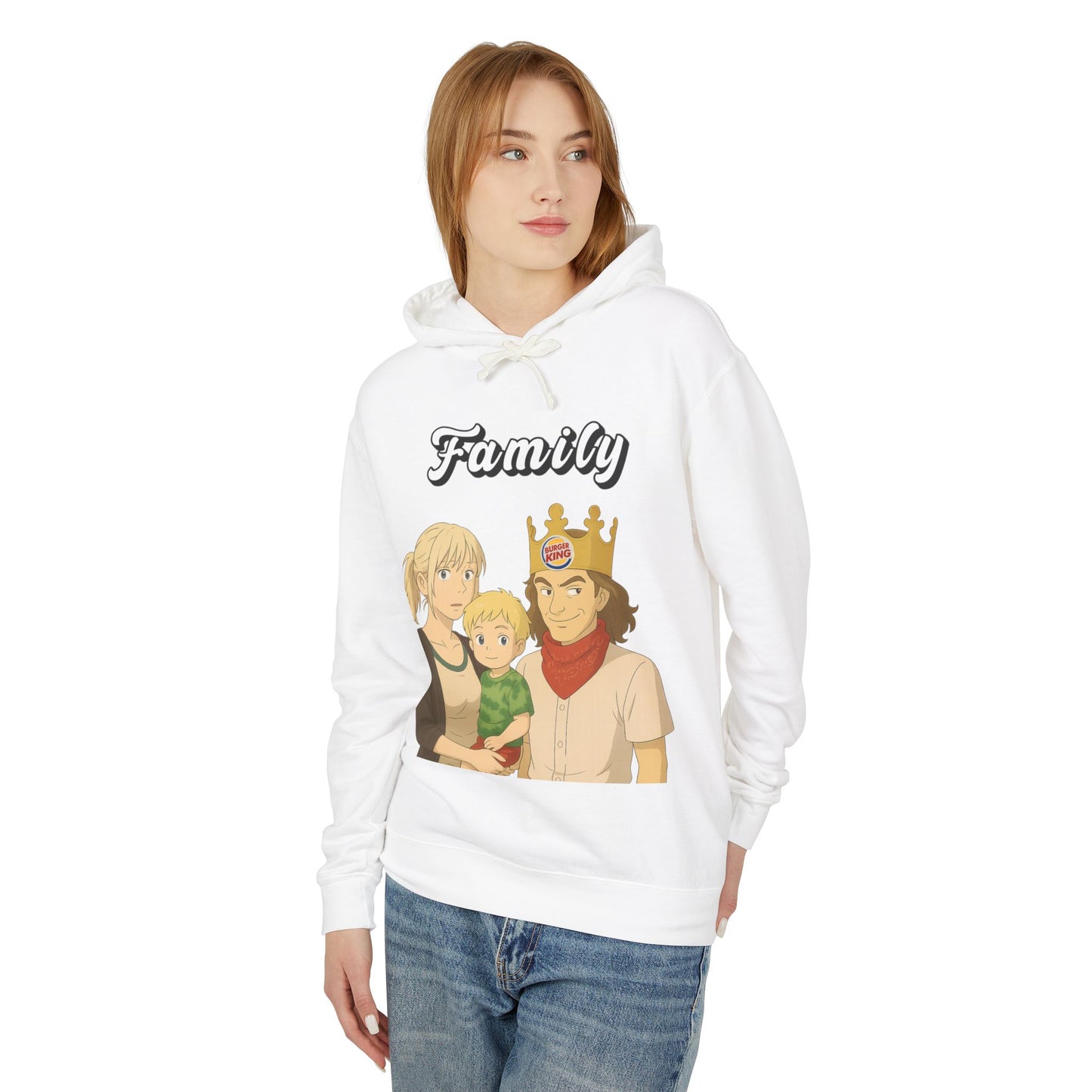 Family-Themed Unisex Lightweight Hooded Sweatshirt