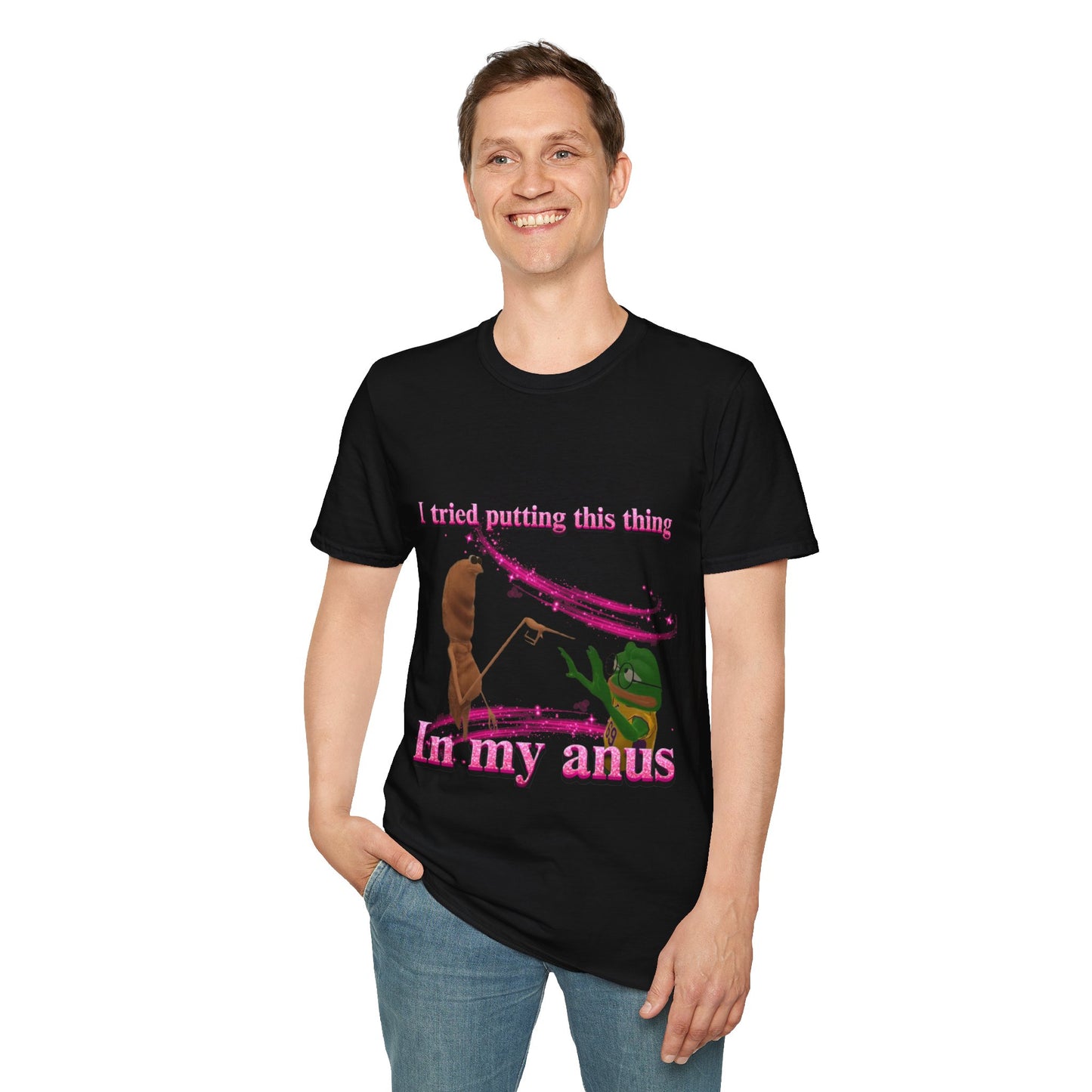 Marcus VRchat Anus MEME T-SHIRT - "I Tried Putting This Thing in My Anus" Comedy Tee