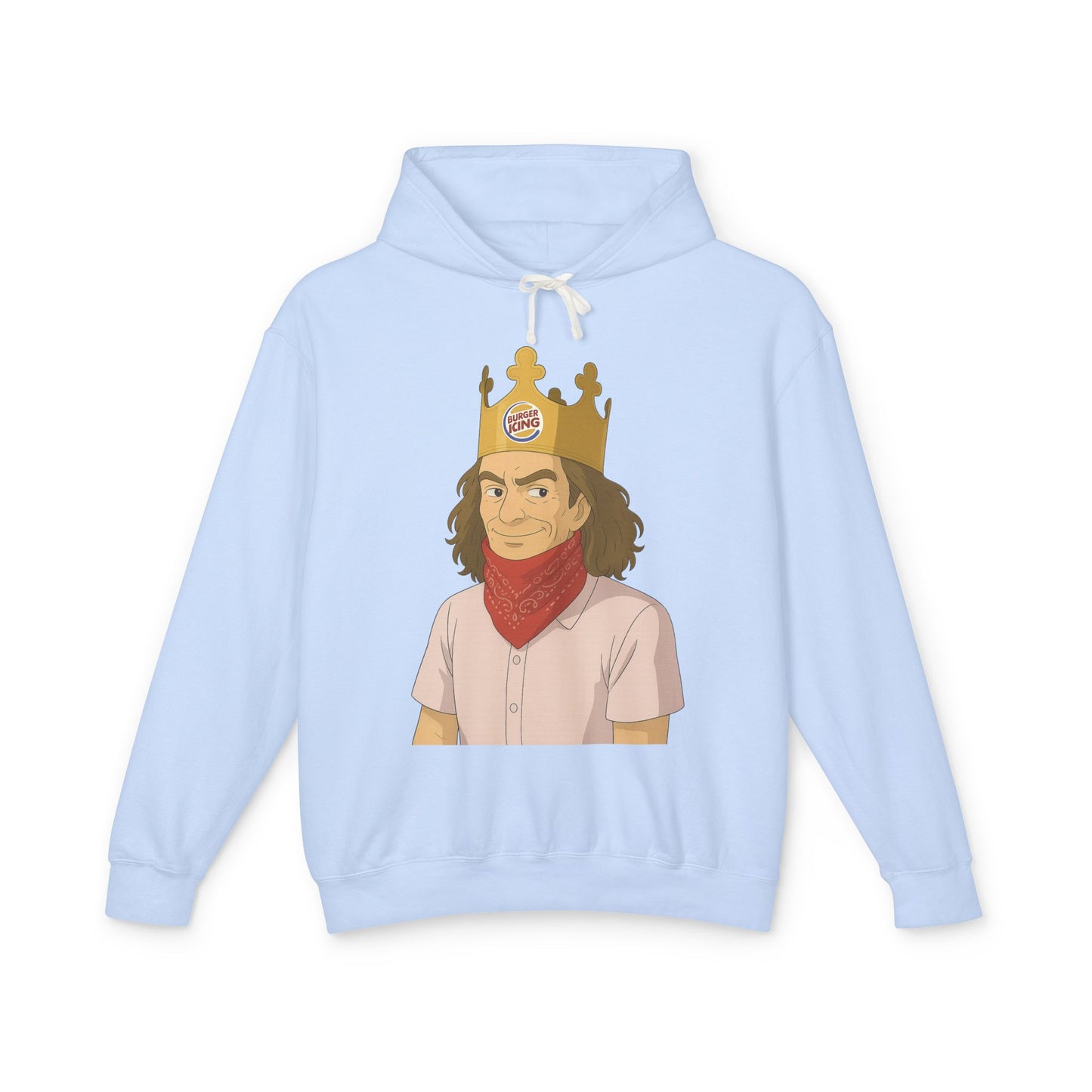 Funny Unisex Lightweight Hooded Sweatshirt - King of Fast Food Design