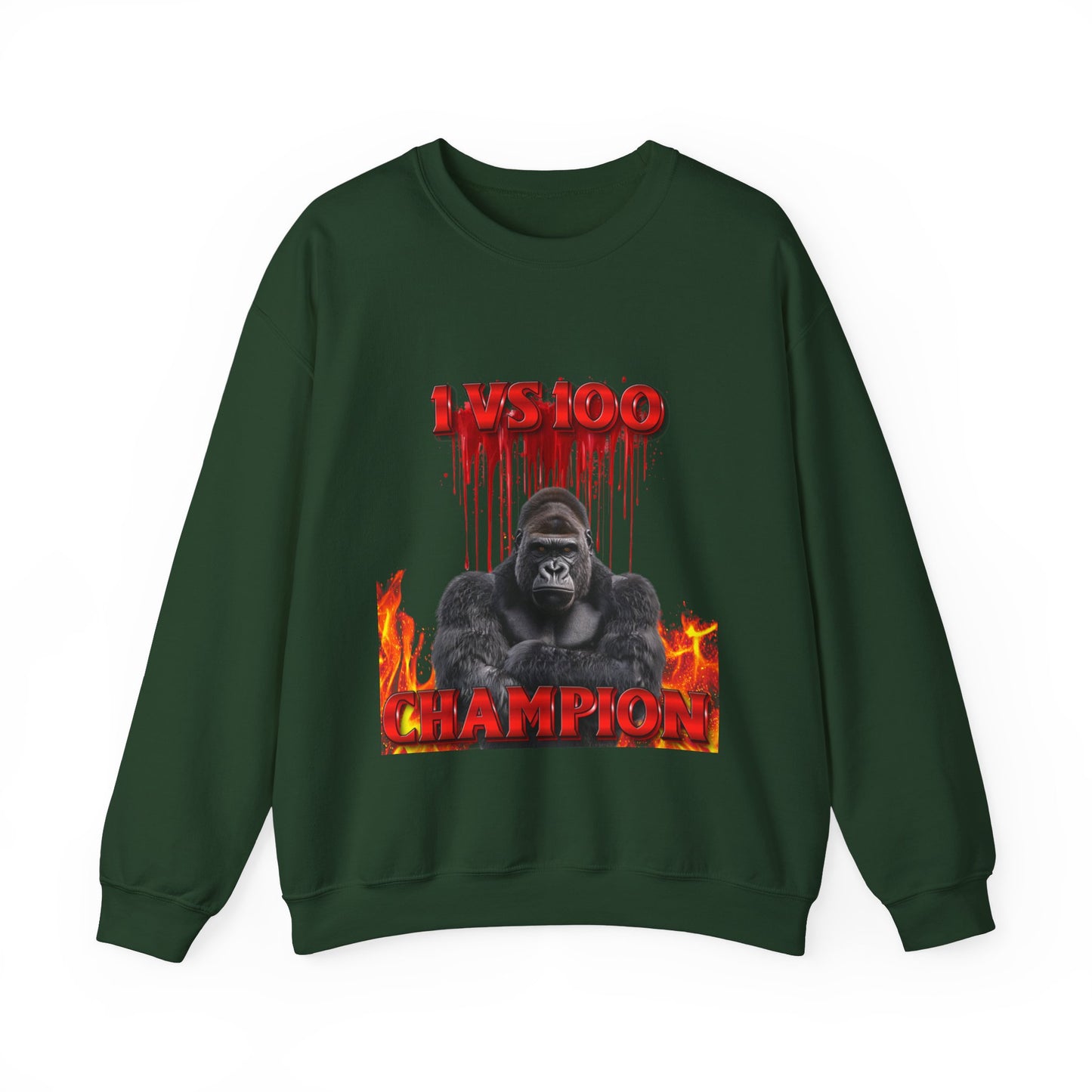 100 Men vs Gorilla Meme Sweatshirt - 1 VS 100 Gorilla Champion