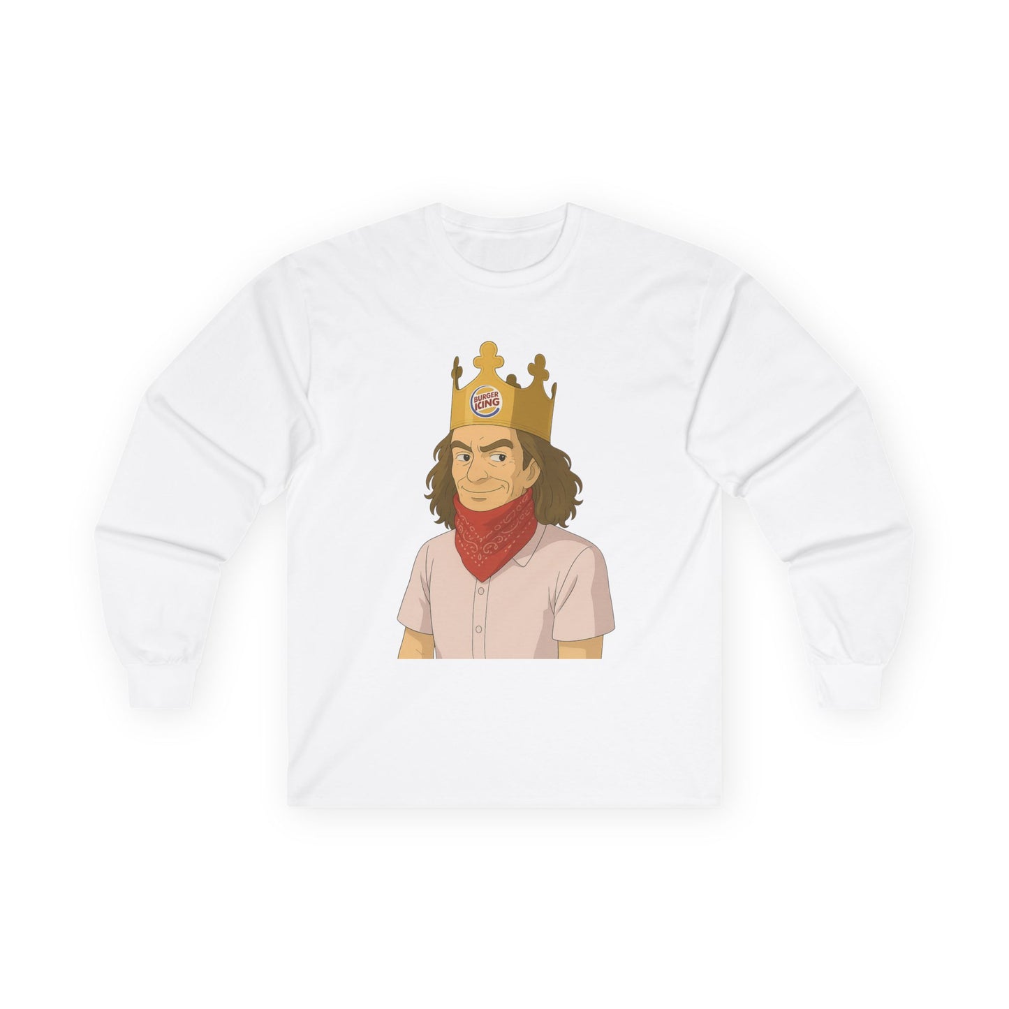 Burger King Guy On Plane MEME LONG SLEEVE - with Crowned Character Graphic