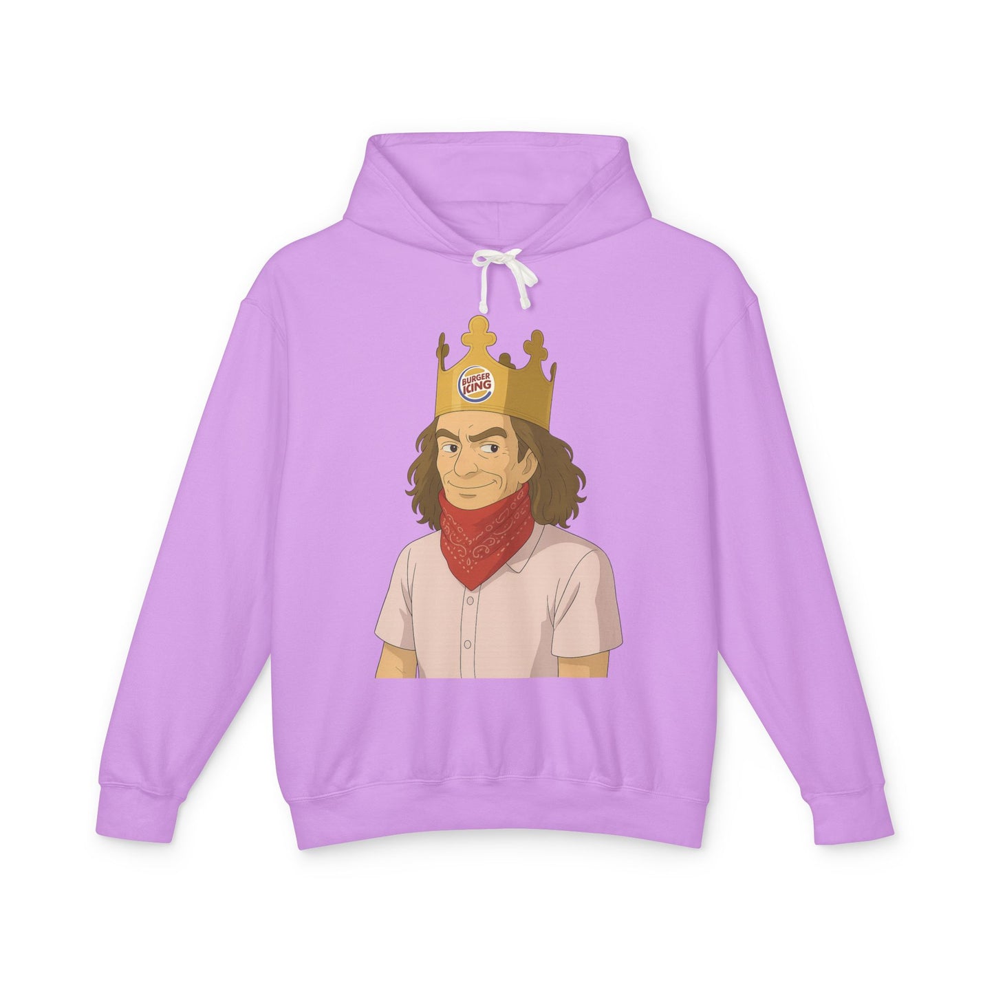 Funny Unisex Lightweight Hooded Sweatshirt - King of Fast Food Design