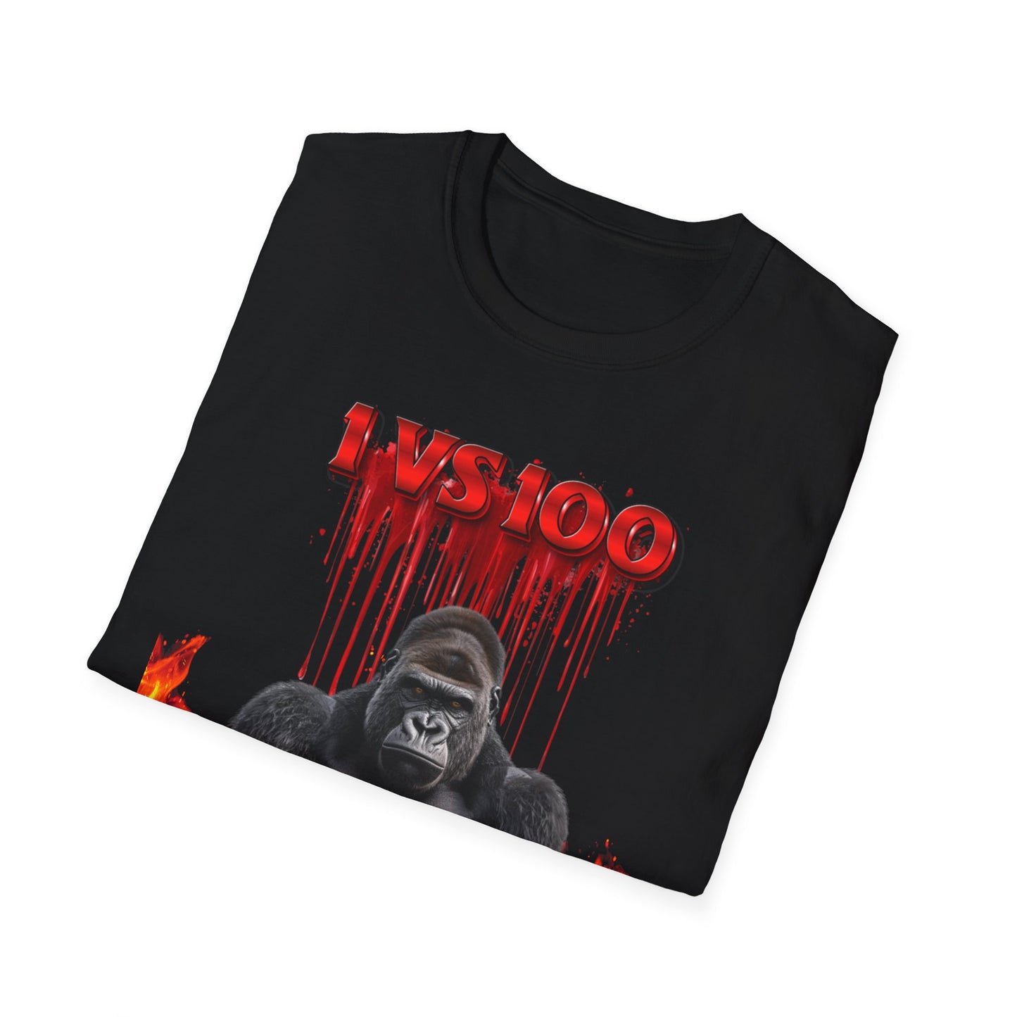 100 Men vs Gorilla Meme T-SHIRT - 1 VS 100 Gorilla Champion