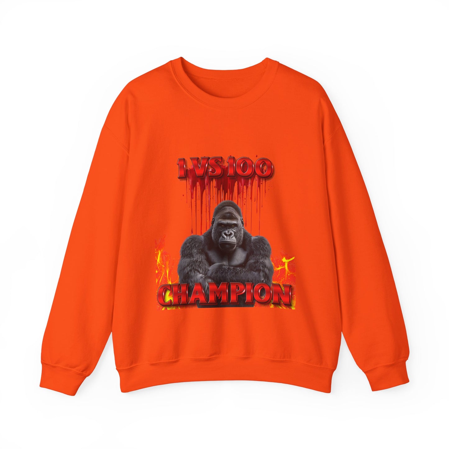 100 Men vs Gorilla Meme Sweatshirt - 1 VS 100 Gorilla Champion