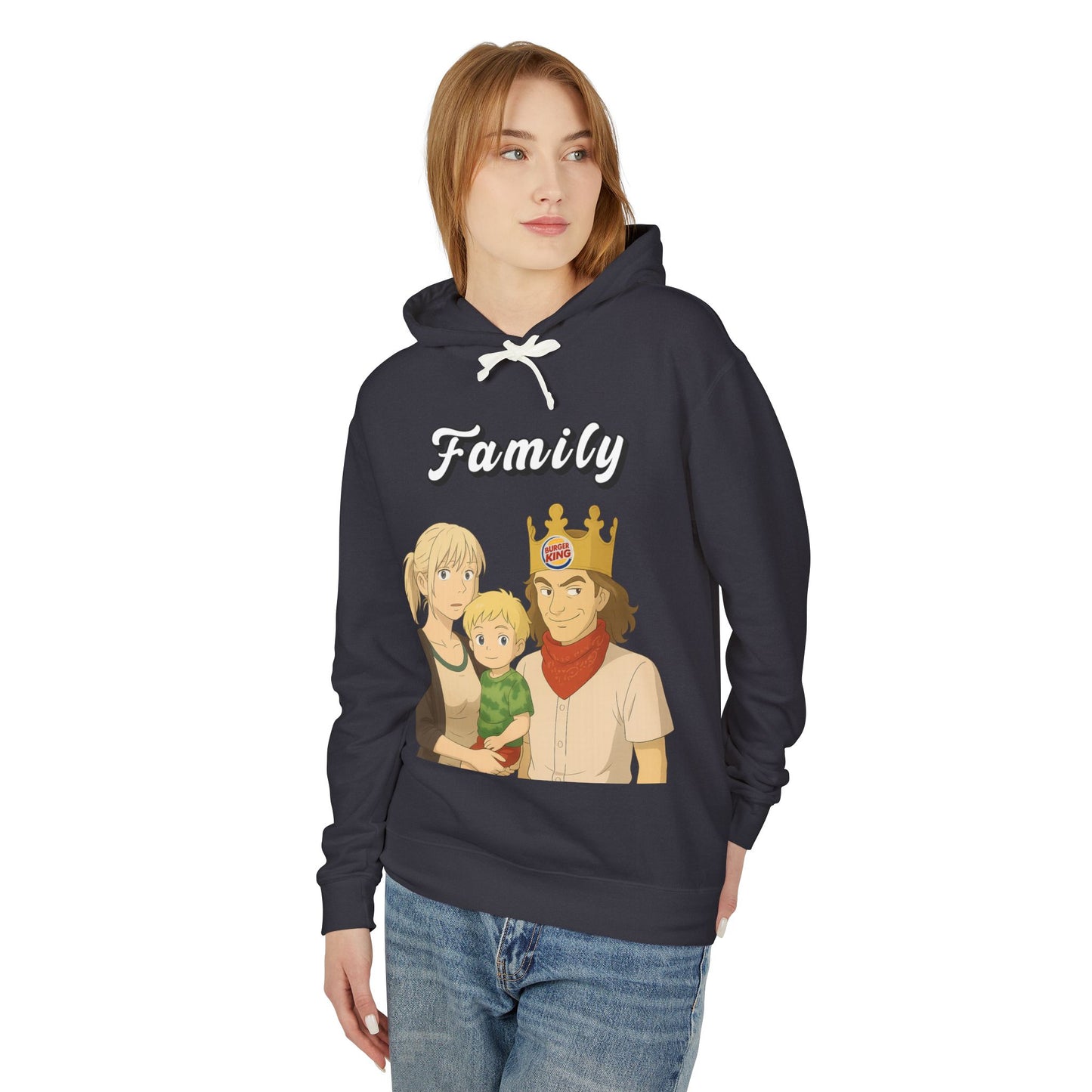 Family-Themed Unisex Lightweight Hooded Sweatshirt