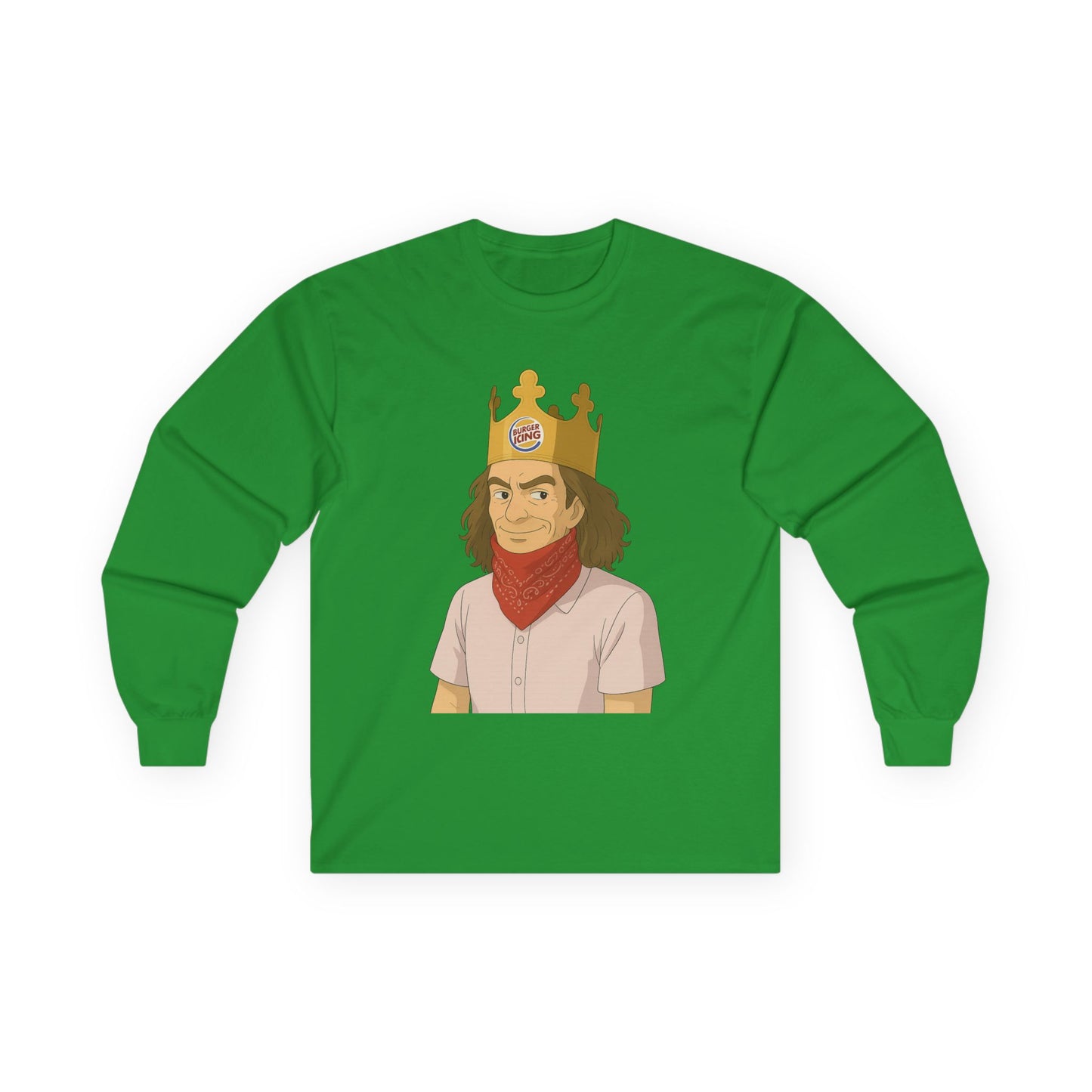 Burger King Guy On Plane MEME LONG SLEEVE - with Crowned Character Graphic