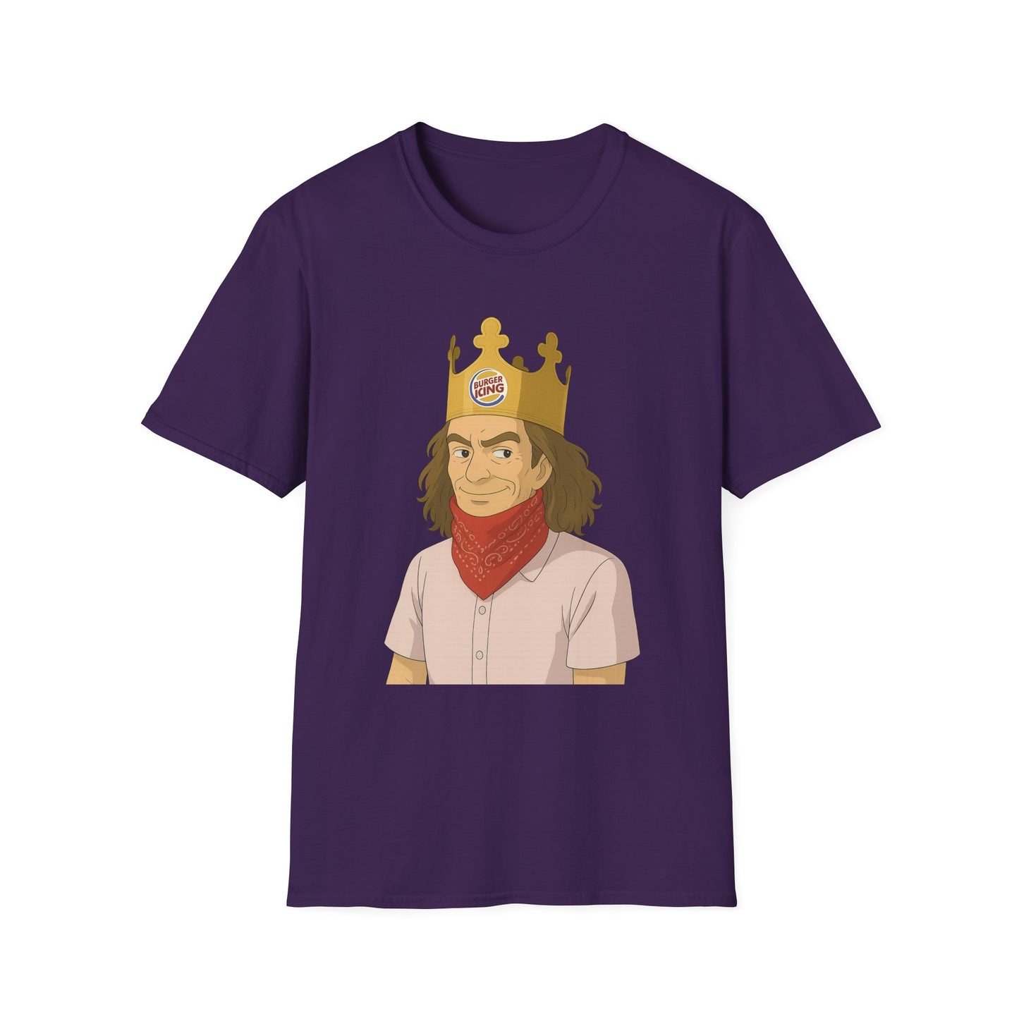 Burger King Guy On Plane MEME T-SHIRT - with Crowned Character Graphic