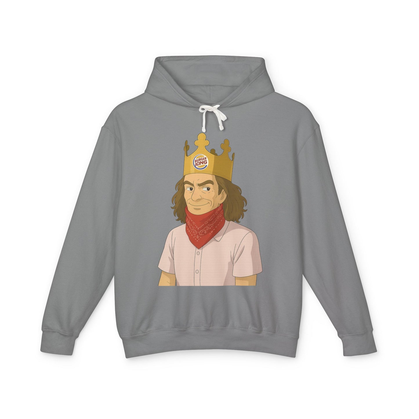 Funny Unisex Lightweight Hooded Sweatshirt - King of Fast Food Design