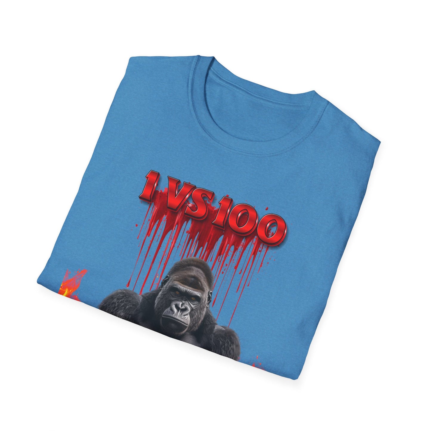 100 Men vs Gorilla Meme T-SHIRT - 1 VS 100 Gorilla Champion