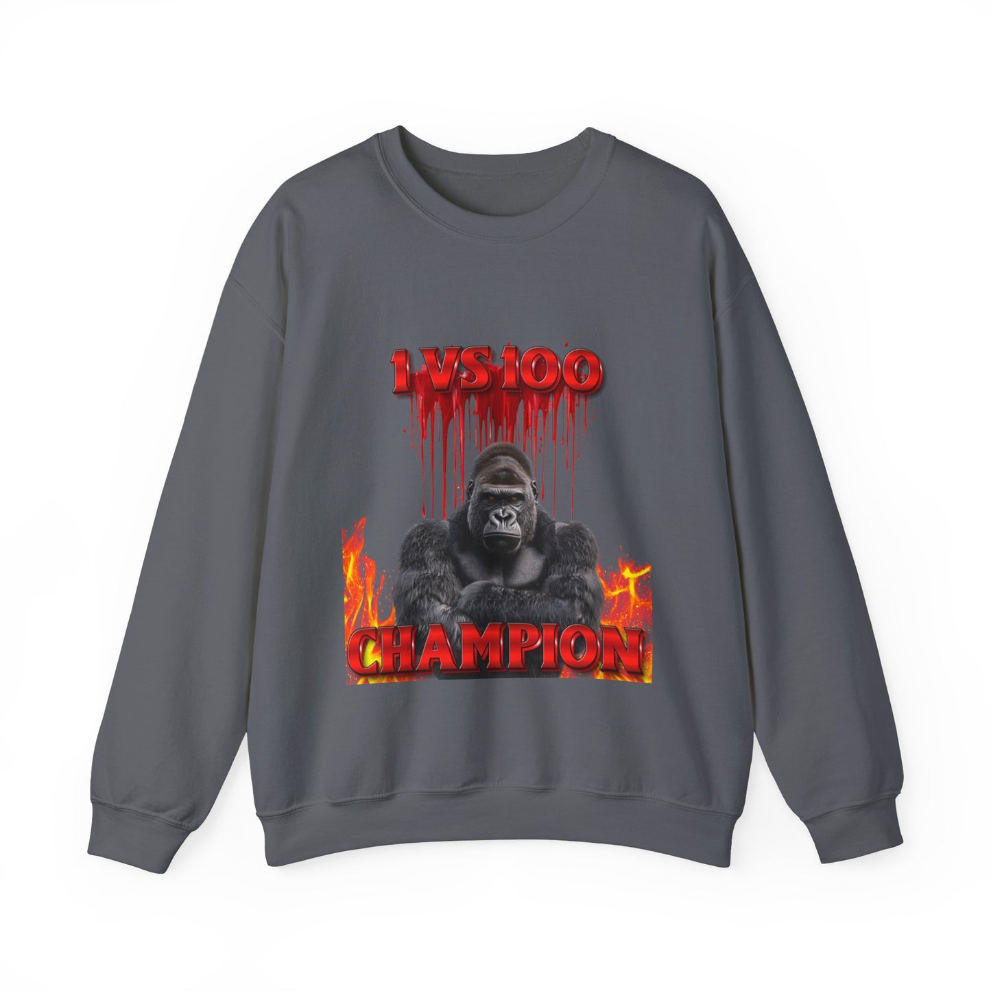 100 Men vs Gorilla Meme Sweatshirt - 1 VS 100 Gorilla Champion