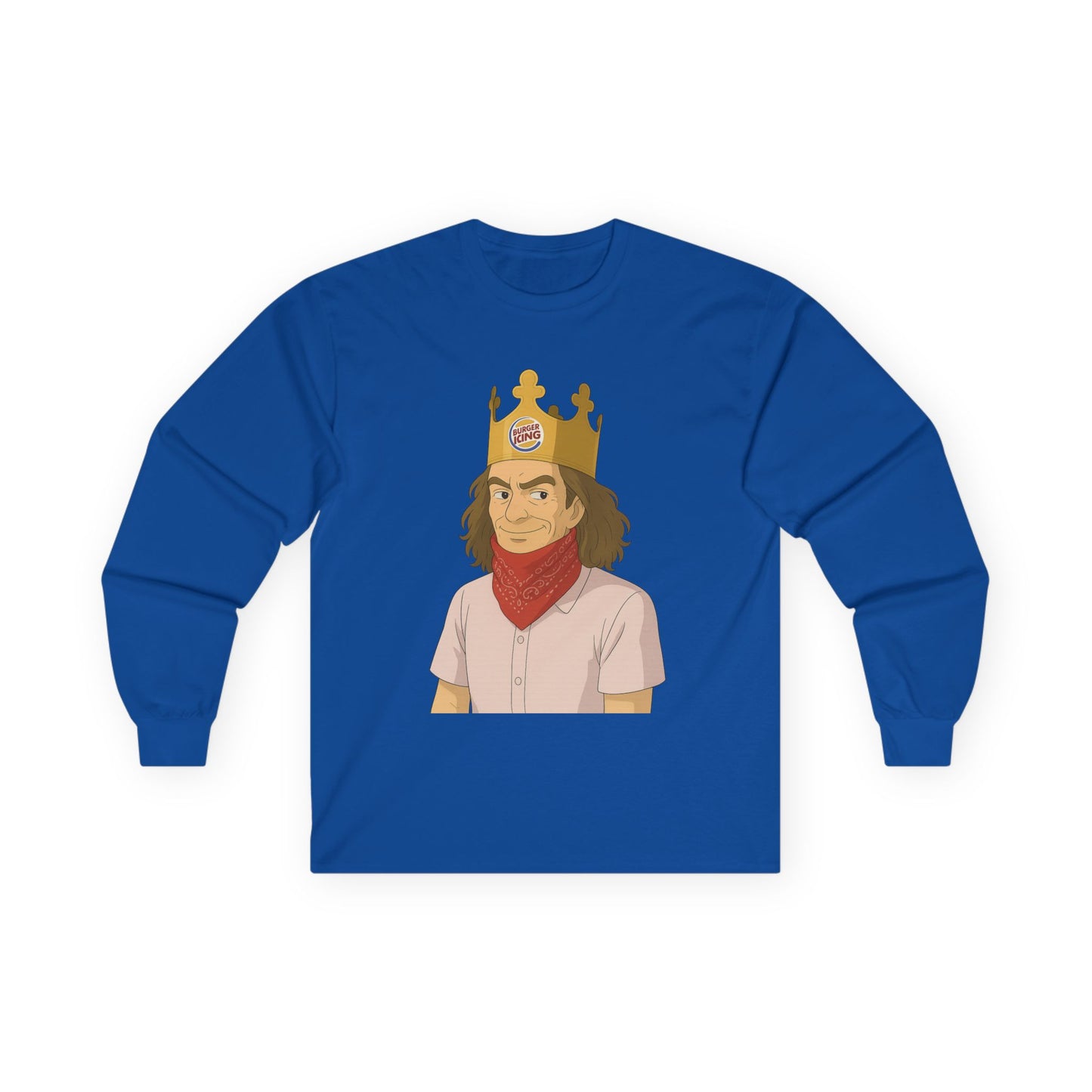 Burger King Guy On Plane MEME LONG SLEEVE - with Crowned Character Graphic