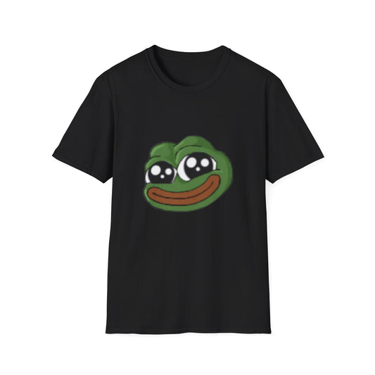 Pepe Smile Meme Unisex Softstyle T-Shirt - Cute Graphic Tee for Meme Lovers