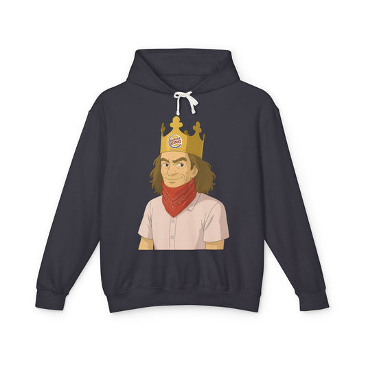 Funny Unisex Lightweight Hooded Sweatshirt - King of Fast Food Design