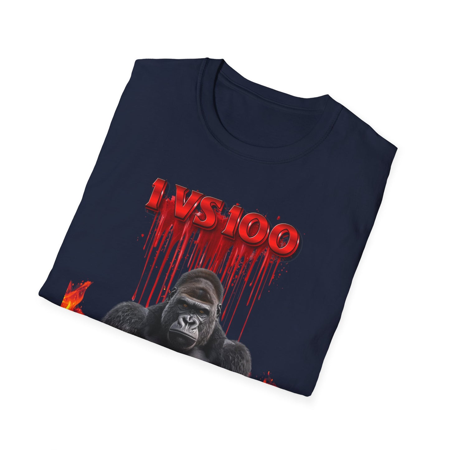 100 Men vs Gorilla Meme T-SHIRT - 1 VS 100 Gorilla Champion