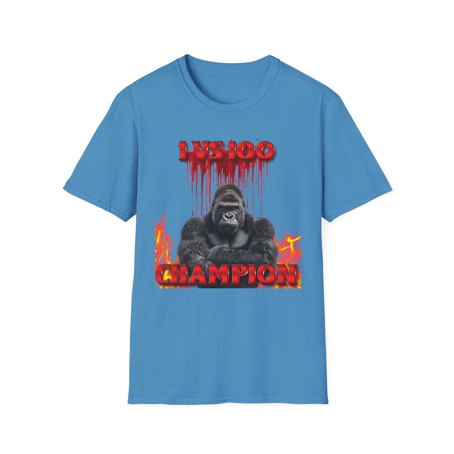 100 Men vs Gorilla Meme T-SHIRT - 1 VS 100 Gorilla Champion
