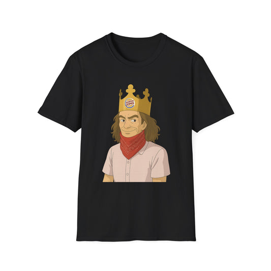 Burger King Guy On Plane MEME T-SHIRT - with Crowned Character Graphic