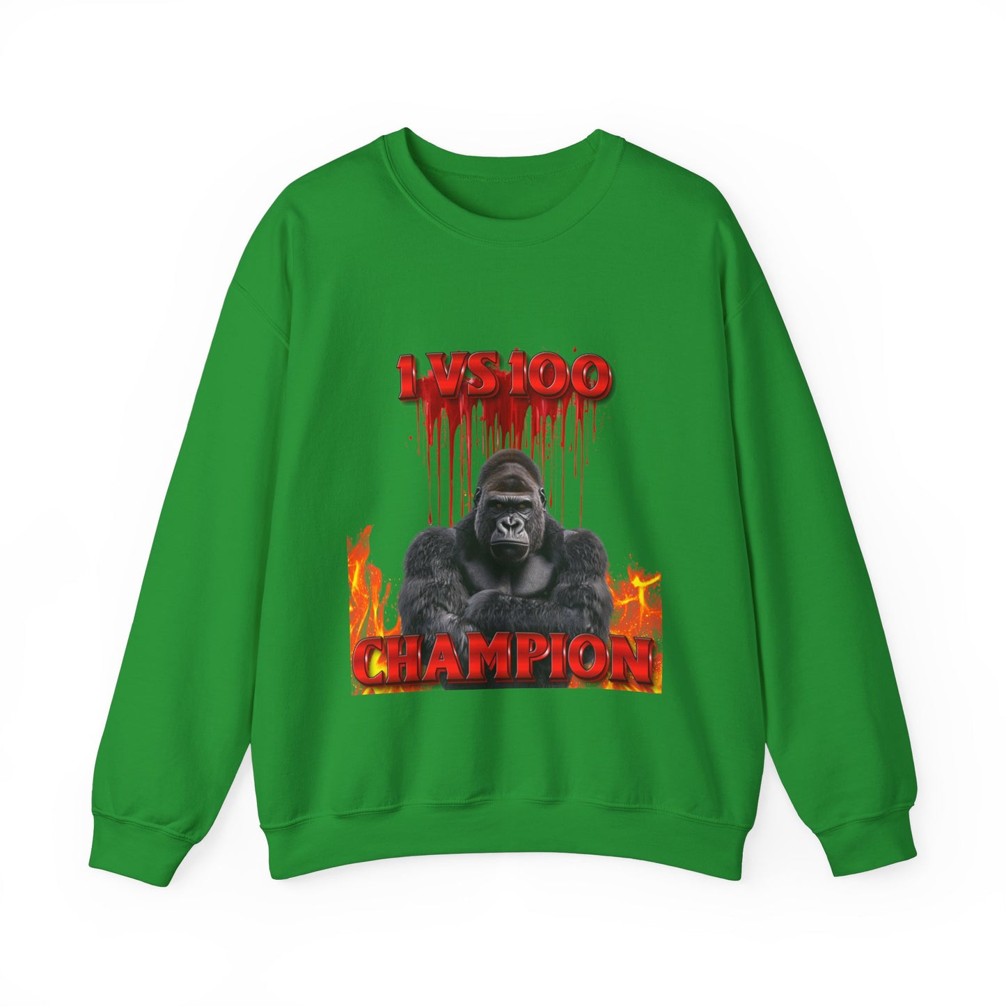 100 Men vs Gorilla Meme Sweatshirt - 1 VS 100 Gorilla Champion