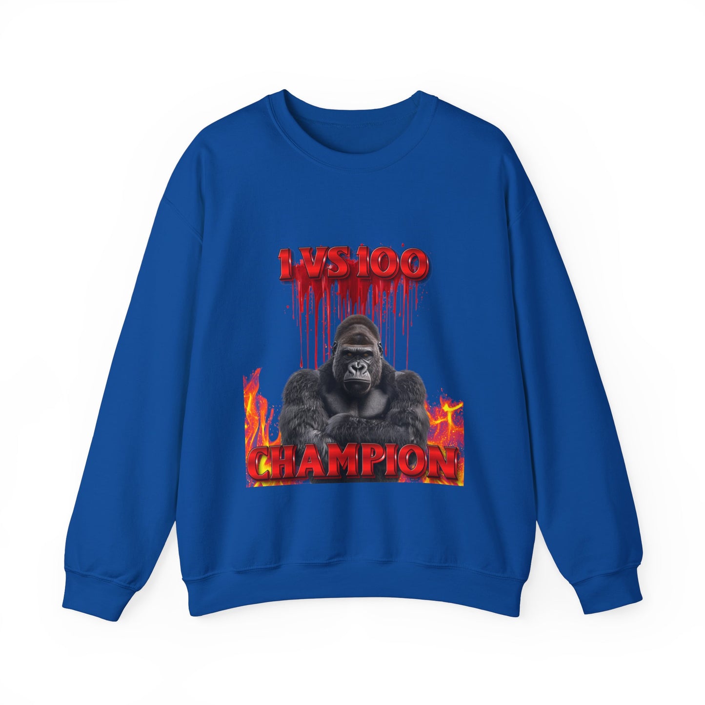 100 Men vs Gorilla Meme Sweatshirt - 1 VS 100 Gorilla Champion