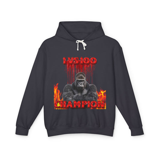 100 Men vs Gorilla Meme Hooded Sweatshirt - 1 VS 100 Gorilla Champion