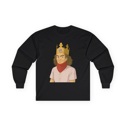 Burger King Guy On Plane MEME LONG SLEEVE - with Crowned Character Graphic
