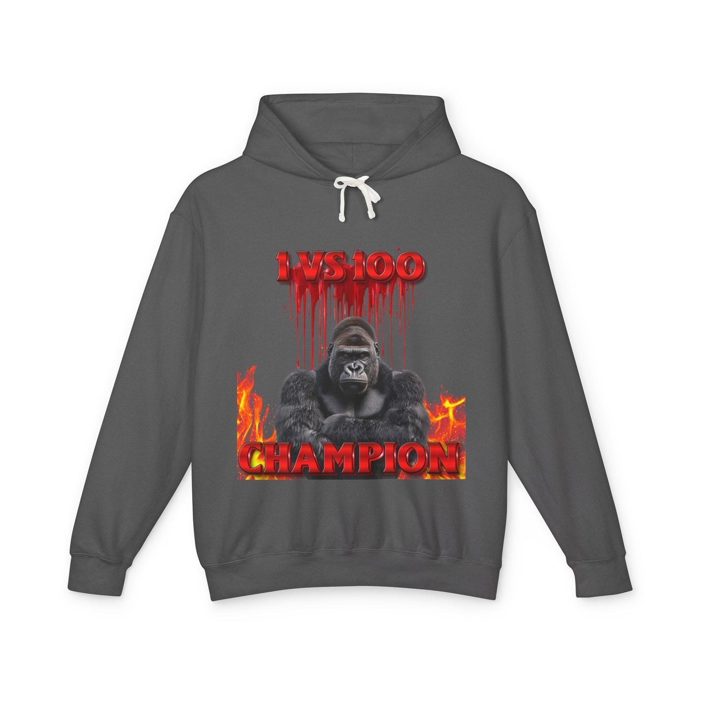100 Men vs Gorilla Meme Hooded Sweatshirt - 1 VS 100 Gorilla Champion