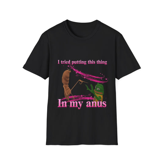 Marcus VRchat Anus MEME T-SHIRT - "I Tried Putting This Thing in My Anus" Comedy Tee